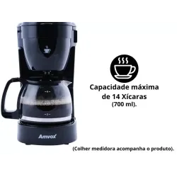 AMVOX SKD CAFETEIRA 14 XICARAS ACF227 NEW BLACK110V
