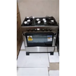 BRASLAR FOGAO 5BOCAS TOP GLASS PLUS COM MESA DE VIDRO AUTOMATICO INOX