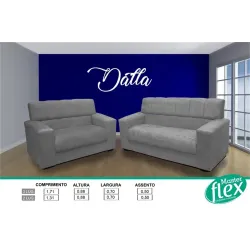 FLEX ESTOFADOS DALLA 3X2 SUED AMASSADO CINZA