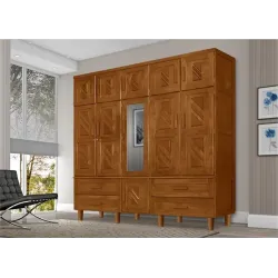 ATRAENTE MOVEIS ROUPEIRO CHICAGO 5PORTAS CASTANHO