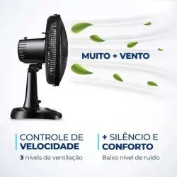 MONDIAL VENTILADOR DE MESA VSP 30CM 6 PAS 110V PRETO