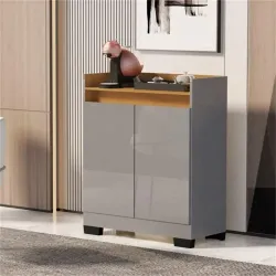PRIMUS APARADOR BUFFET REAL 2 PORTAS CINZA/MEL