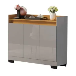 PRIMUS APARADOR BUFFET REAL 3 PORTAS CINZA/MEL