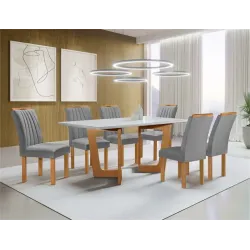 CEL MOVEIS MESA DUBAI 6 CADEIRA DUBAI TECIDO 171TAMPO SMART PLUS 170X9