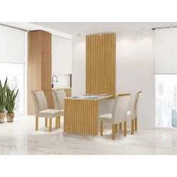 CEL MOVEIS MESA CANCUN 4 CADEIRA LONDRES TECIDO 169 120X90 TAMPO CANCU