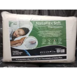 FAIBER FLEX TRAVESSEIRO NASA VISCOELASTICO SOFT CFRONHA MALHA 55X35X12