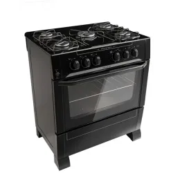 BRASLAR FOGAO 5BOCAS TOP GLASS PLUS COM MESA DE VIDRO AUTOMATICO BLACK