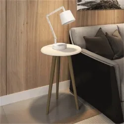 BECHARA MESA DE APOIO BRILHANTE OFF WHITE