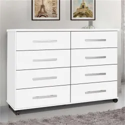 PRIMUS COMODA 8 GAVETAS JADE BRANCA