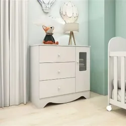 PEROBA MOVEIS COMODA BEN 1 PORTA BRANCO