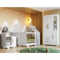 SOL MOVEIS DORMITORIO FLOCOS BRANCO C/ COLCHAO