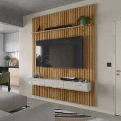 LUKALIAM PAINEL BALI 1.9 FREIJO C/ BANCADA BALI OFF WHITE PEROLIZADO