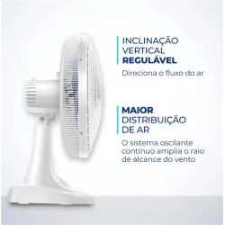 MONDIAL VENTILADOR DE MESA VSP 40CM 6 PAS 110V BRANCO