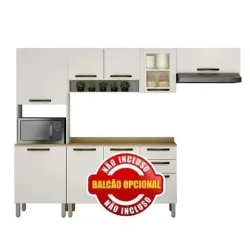 COZINHA VALENCIA COM NICHO E 01 PORTA REFLECTA 03 PECAS SALLETO BRANCO