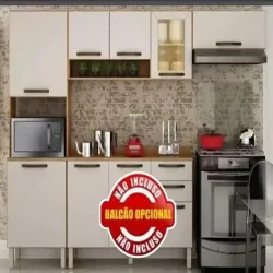 COZINHA VALENCIA COM NICHO E 01 PORTA REFLECTA 03 PECAS SALLETO CARVAL
