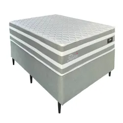 DESIGN CONJ COLCHAO TALISMA C BASE 138X60 TEC DEVA CINZA