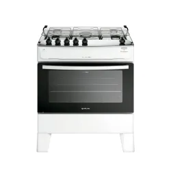 FOGÃO 5 BOCAS BRANCO COM MESA INOX ATLAS MILÃO TOP BIVOLT