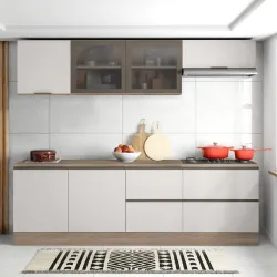 POLIMAN COZINHA COMPLETA 6 PEÇAS ETNA CARVALHO OAK/OFF WHITE