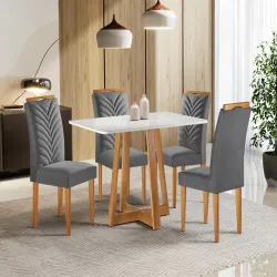 CEL MOVEIS MESA MARIANA 1,20X0,80 C/04 CAD.PEQUIM TEC 171 TAMPO VIDRO