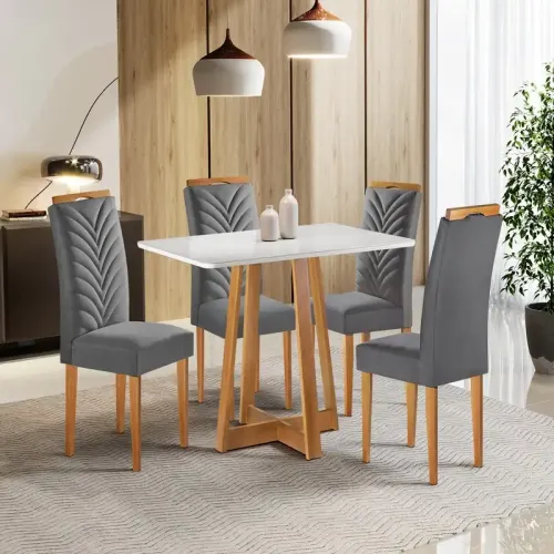 CEL MOVEIS MESA MARIANA 1,20X0,80 C/04 CAD.PEQUIM TEC 171 TAMPO VIDRO