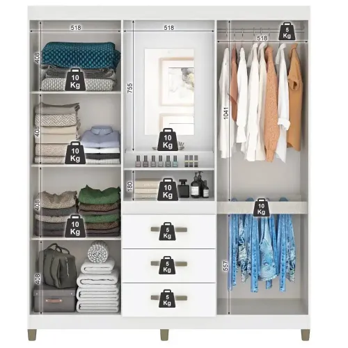 FELLICCI ROUPEIRO SINTRA 4PT  BRANCO