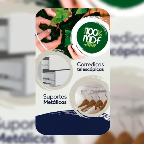PANAN ROUP CLARA 6 PORTAS FLEX DIVISAO GIRATORIO + ESPELHO BRANCO