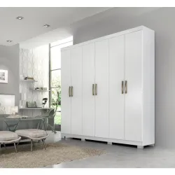 PANAN ROUP CLARA 6 PORTAS FLEX DIVISAO GIRATORIO + ESPELHO BRANCO