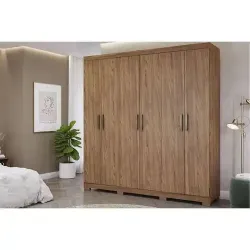 ROUPEIRO CLARA 6 PORTAS FLEX COM KIT GIRATORIO + ESPELHO CINAMOMO