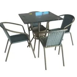 IOS MESA MB409 COM CADEIRA A99 AREIA/AREIA TAMPO GRANITO 70X70