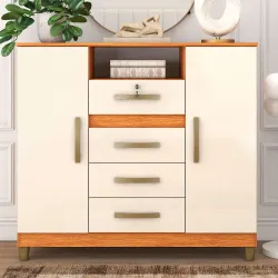 COMODA ANGRA 2PTA 4GAV CINAMOMO/OFF WHITE - FELLICCI