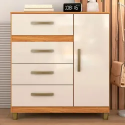 COMODA LEME 1PTA 4GAV CINAMOMO/OFF WHITE - FELLICCI