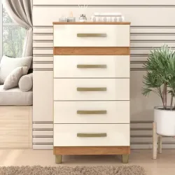 COMODA MALTA 5GAV CINAMOMO/OFF WHITE - FELLICCI