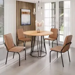 CONJ. MALIBU C/4 CAD C/ BASE OMEGA 90X90 PRETO/CAPUCCINO - TEIXEIRA