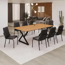 TEIXEIRA CONJ. MALIBU C/6 CAD. BASE IMPERIO 160X90 - C. PRETO PRETO FO