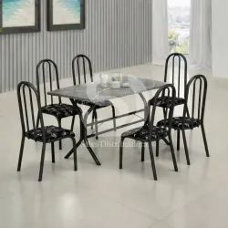 TEIXEIRA CONJ CABO FRIO 6 CAD LISBOA PRETA FOSCA 140X75