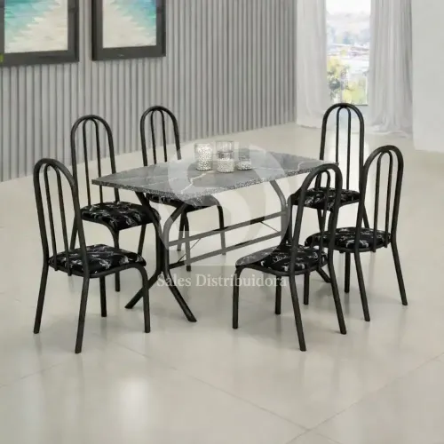 TEIXEIRA CONJ CABO FRIO 6 CAD LISBOA PRETA FOSCA 140X75