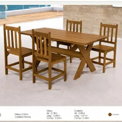 MAXI CONJUNTO ROMA DE MADEIRA  4 CADEIRAS