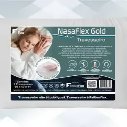 FAIBER FLEX TRAVESSEIRO VISCOELASTICO GOLD C/ FRONHA MALHA 60X40X11