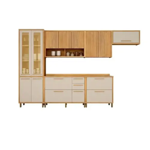 VALDEMOVEIS COZINHA TORINO 6 PEÇAS CINAMOMO/OFF WHITE