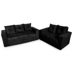 ORTOLIFE CONJUNTO 2X3 LUGARES ORTOPOP C ALMOFADA P PRETO