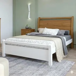 LOPAS CAMA CASAL REALI AMENDO/BRANCO