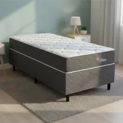 TOPÁZIO - BASE + COLCHÃO VIENA - MALHA MARROM 88X64 (SOLTEIRO)