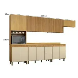 VALDEMOVEIS COZINHA DAKOTA 6 PEÇAS CINAMOMO/OFF WHITE