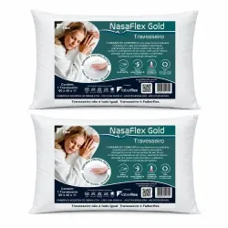 FAIBER FLEX - TRAVESSEIRO VISCOELASTICO GOLD - KIT C/2 UNIDADES