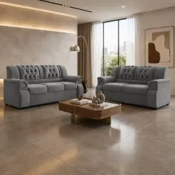 RAMOS ESTOFADOS - CONJ. 3X2 LUG ESTOFADO JUAZEIRO LUXO - PRATA INCA 10