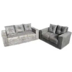 ORTOLIFE CONJUNTO 2X3 LUGARES ORTOPOP C ALMOFADAS CINZA