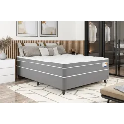 PLUMATEX - CONJ. VELVET COLCHÃO + BASE - 138X188X74 (CASAL)