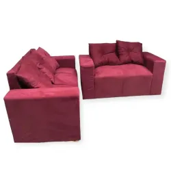 ORTOLIFE CONJUNTO 2X3 LUGARES ORTOPOP C ALMOFADAS VINHO