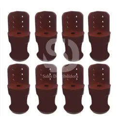 TCIL KIT 8 PES PLASTICO C REGULAGEM MARROM